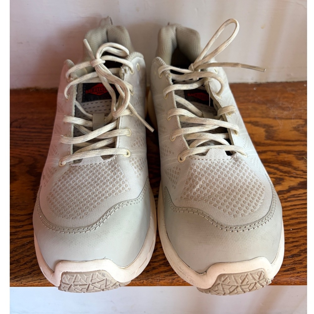 Merrell Work Moab Vertex Mid Composite Toe Beige Work Sneakers J005232 Size 9.5